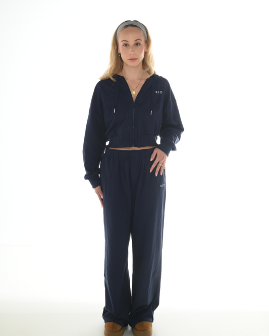 SIRI CROPPED HOODIE - NAVY