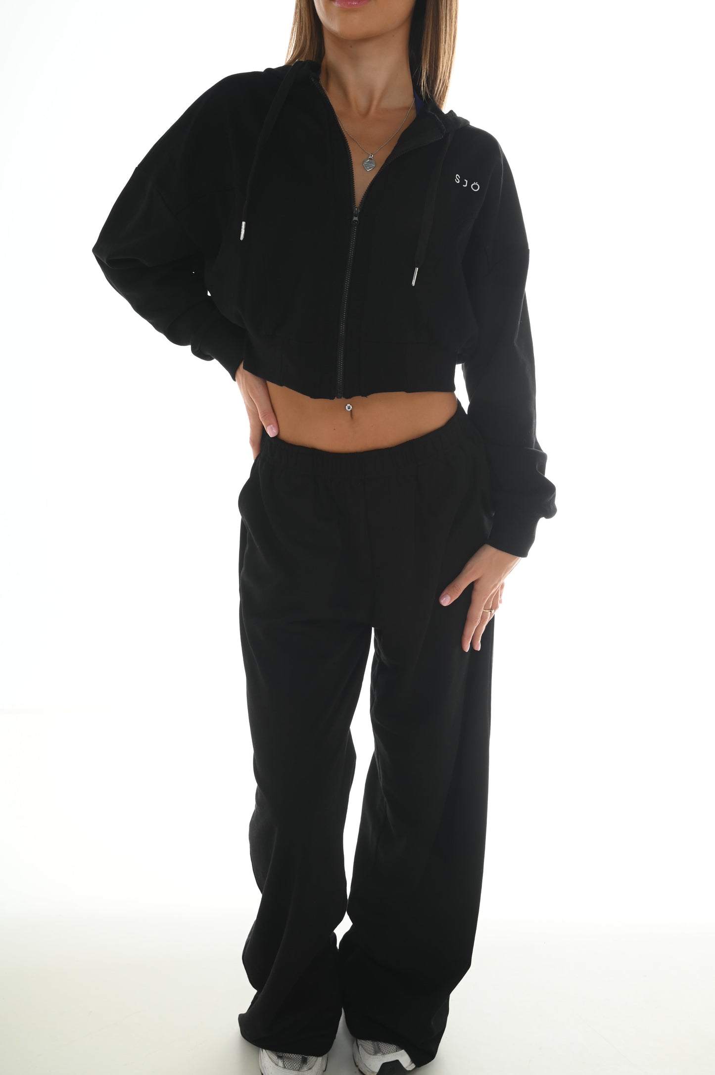 SIRI FLARED LEG TRACKSUIT - BLACK