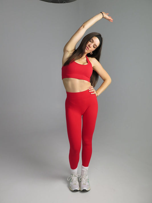 SEAMLESS SCRUNCH LEGGINGS - RED