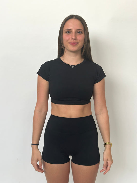 KIA OPEN BACK TEE - BLACK