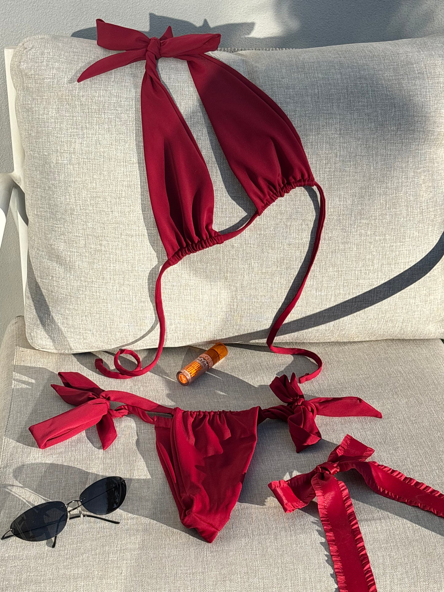 ALMA RED WINE BIKINI TOP