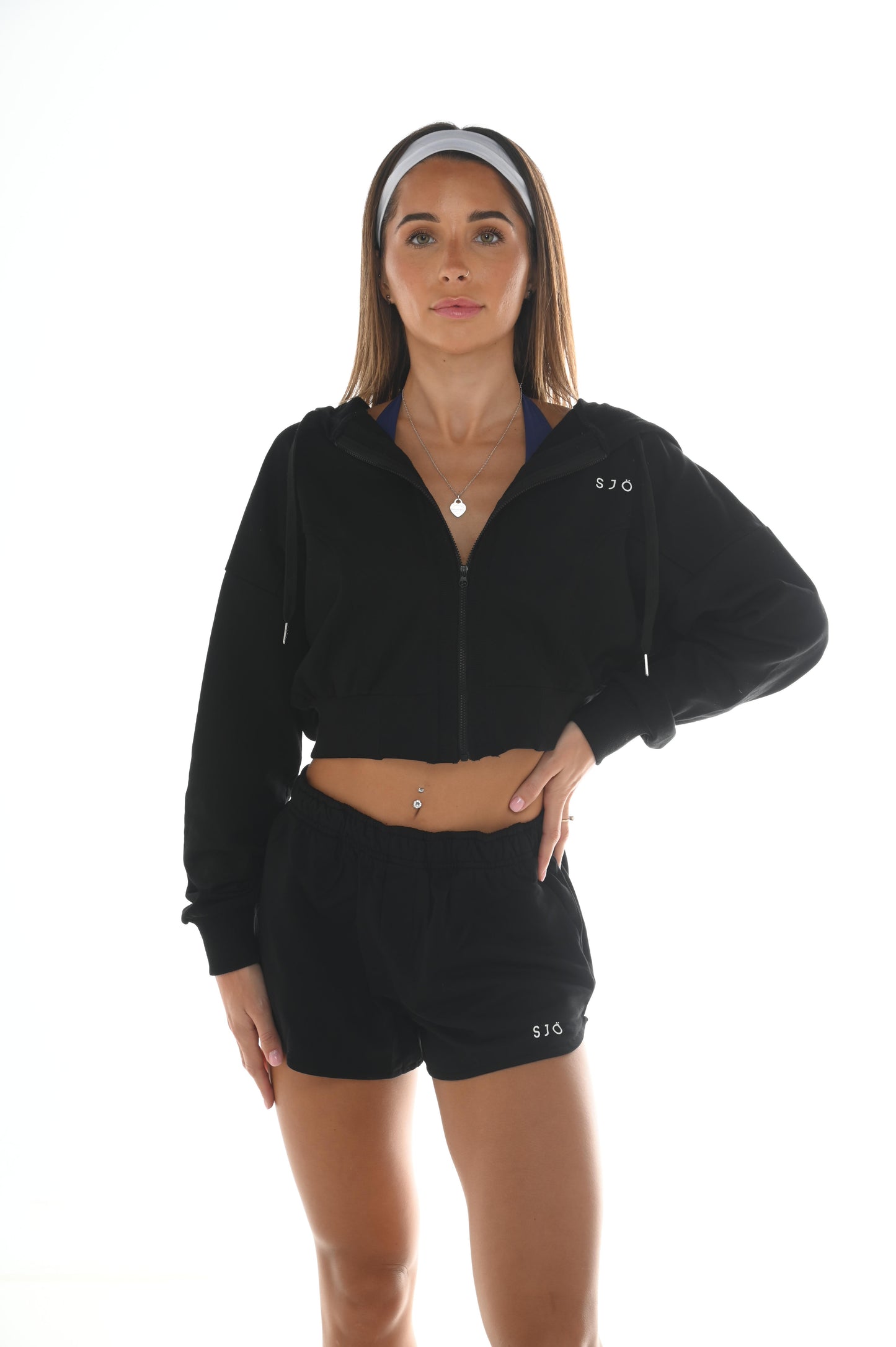 SIRI CROPPED HOODIE - BLACK