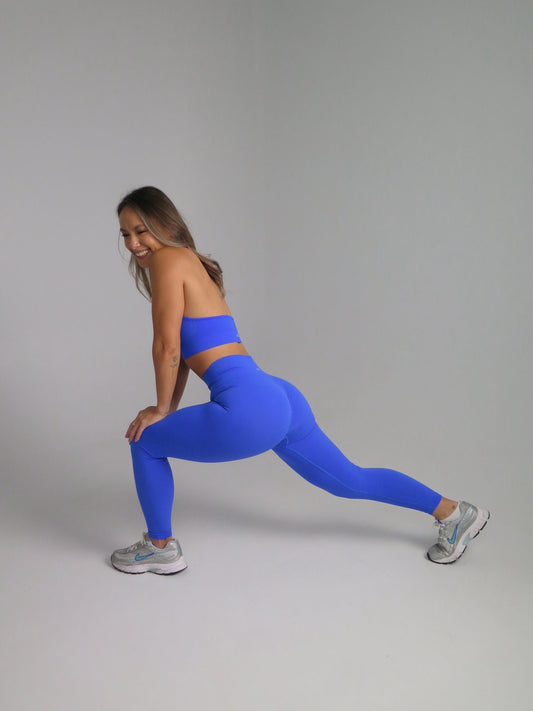 SEAMLESS SCRUNCH LEGGINGS - COBALT